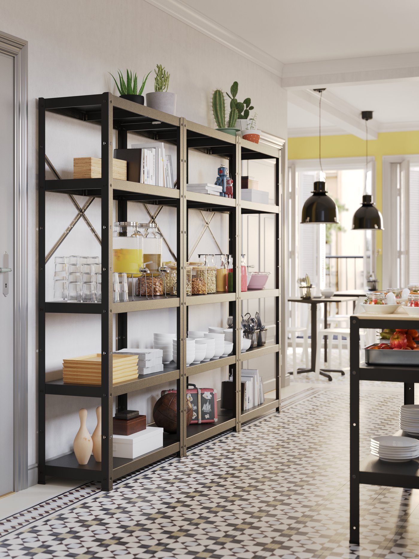 A black/pine plywood BROR work bench in the home office