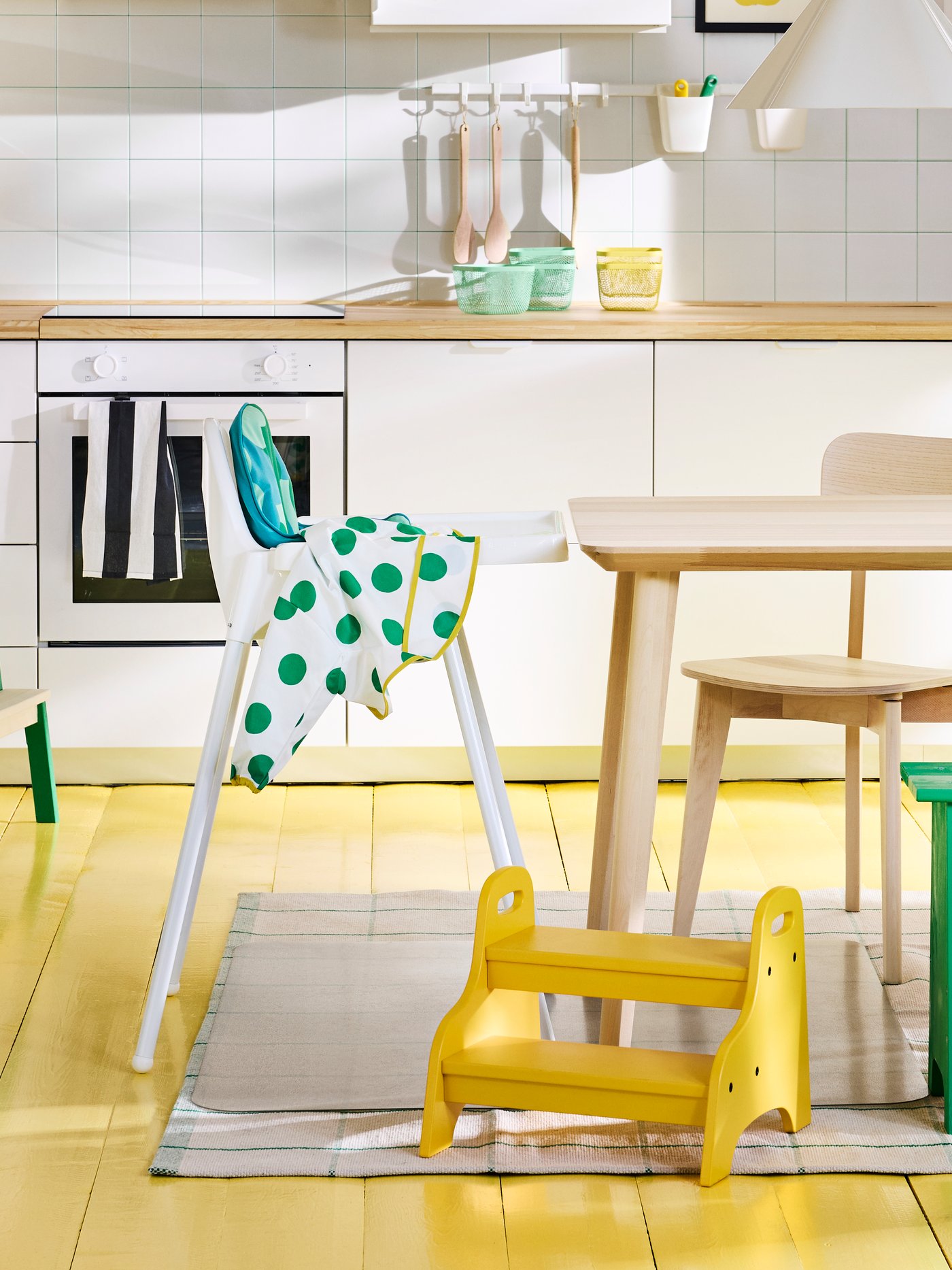 An aspen BEKVÄM step stool in the dining room