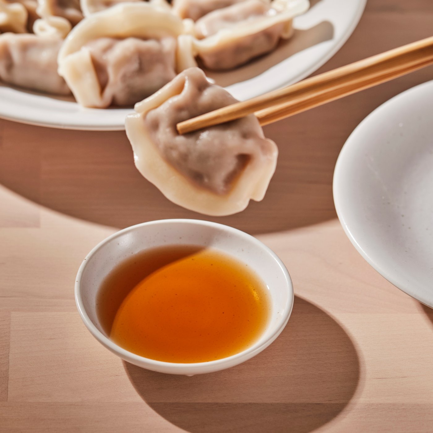 만두 간장에 찍어먹는 사