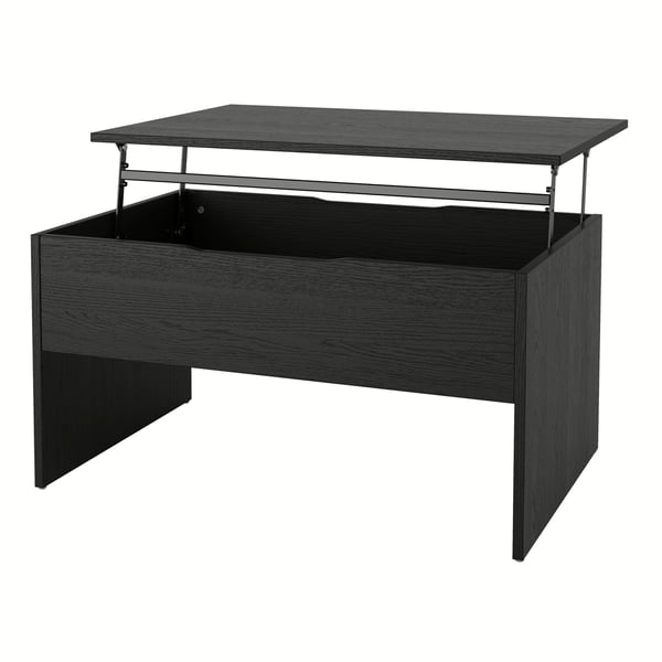 A black ÖSTAVALL adjustable coffee table