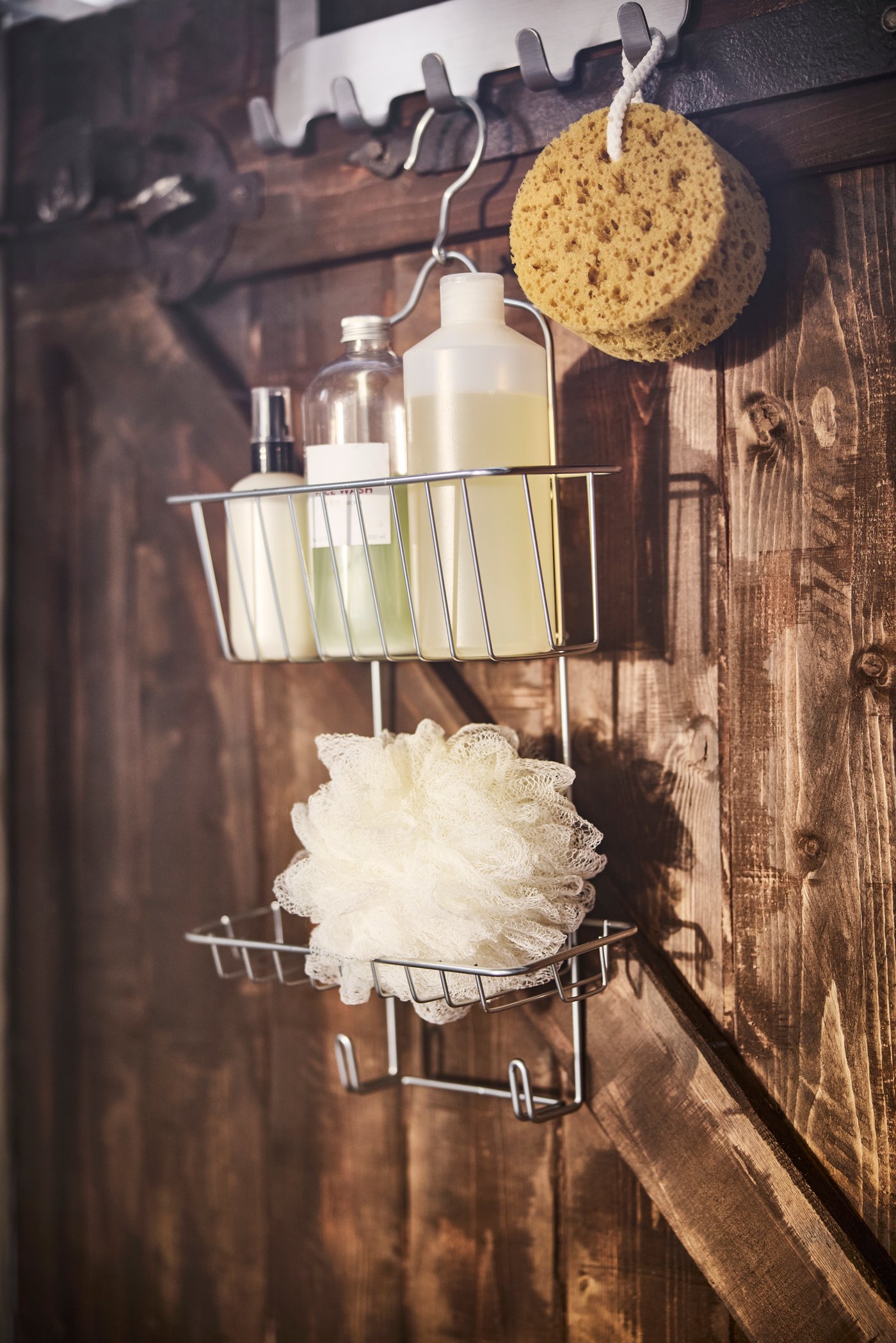A stainless steel BROGRUND hanger for door in the bathroom