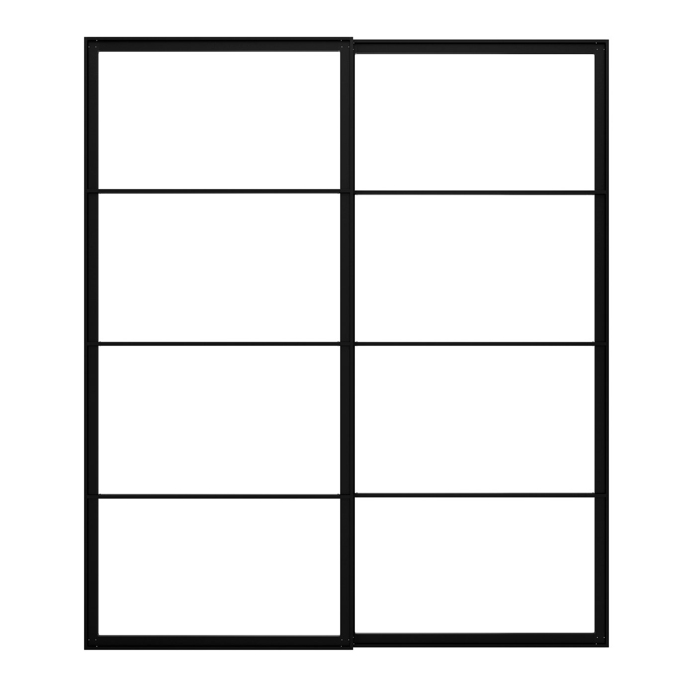 IKEA PAX ram till skjutdörrpar med skena, svart, 200x236 cm