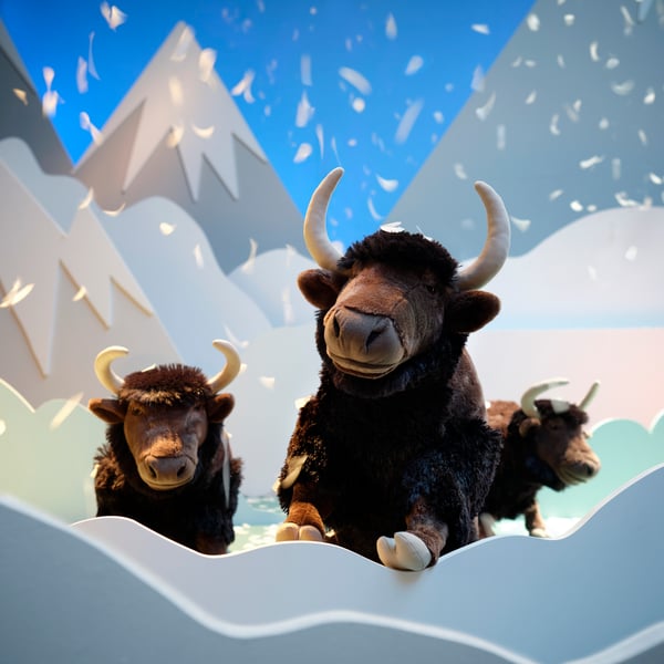 An yak /dark brown ALPTALL soft toy