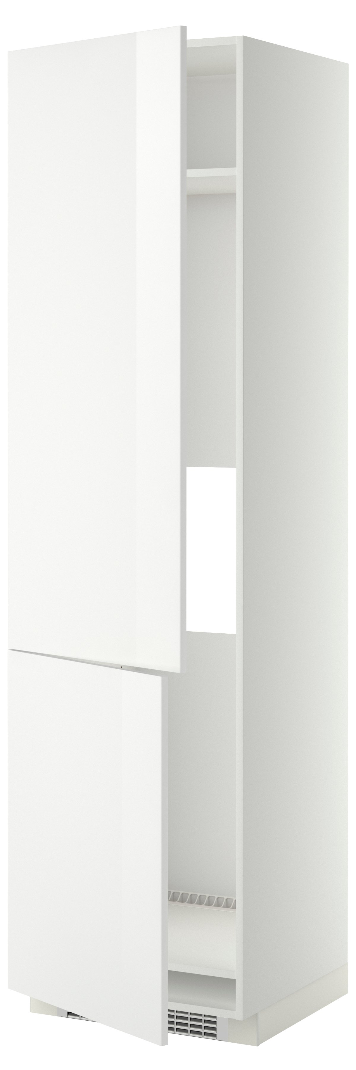 IKEA METOD högskåp för kyl/frys med 2 dörrar, vit/ringhult vit, 60x60x220 cm