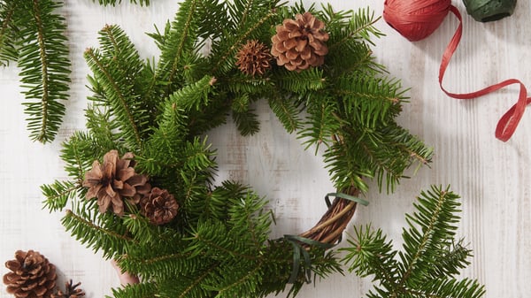 モミの木で作ったリース