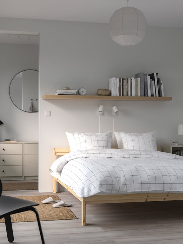 A pine NEIDEN bed frame