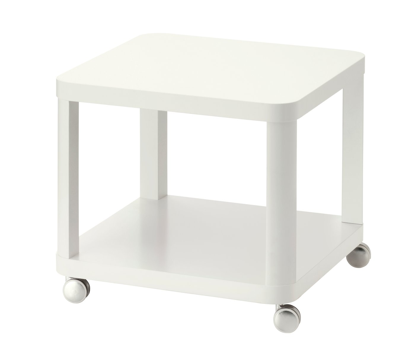 IKEA TINGBY sidobord med hjul, vit, 50x50 cm