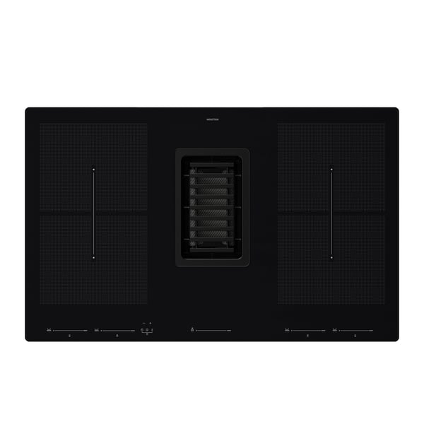 An IKEA 700 black FÖRDELAKTIG induction hob/integrated extractor in the NA