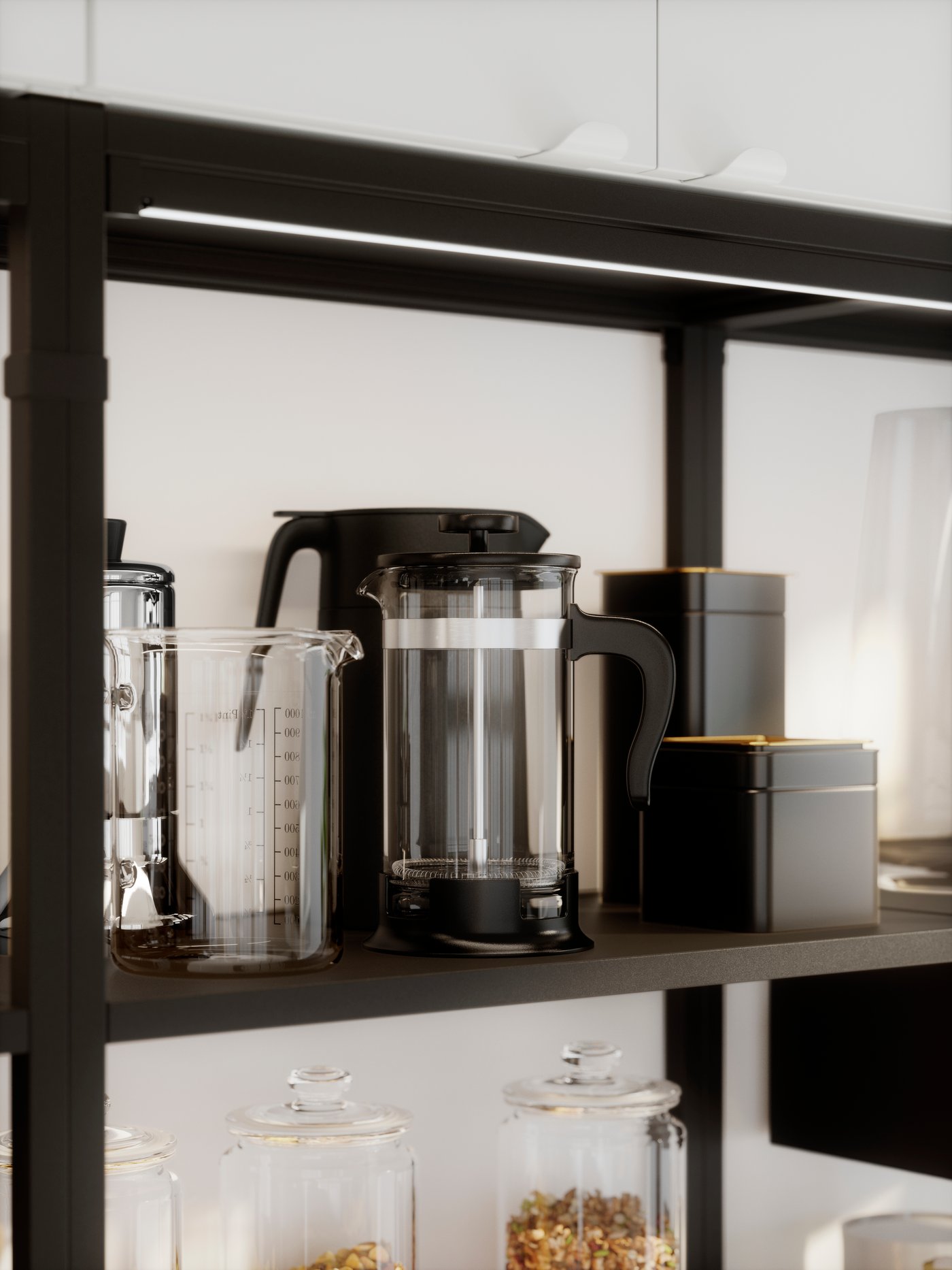 The UPPHETTA Coffee and tea maker made of glass and stainless steel