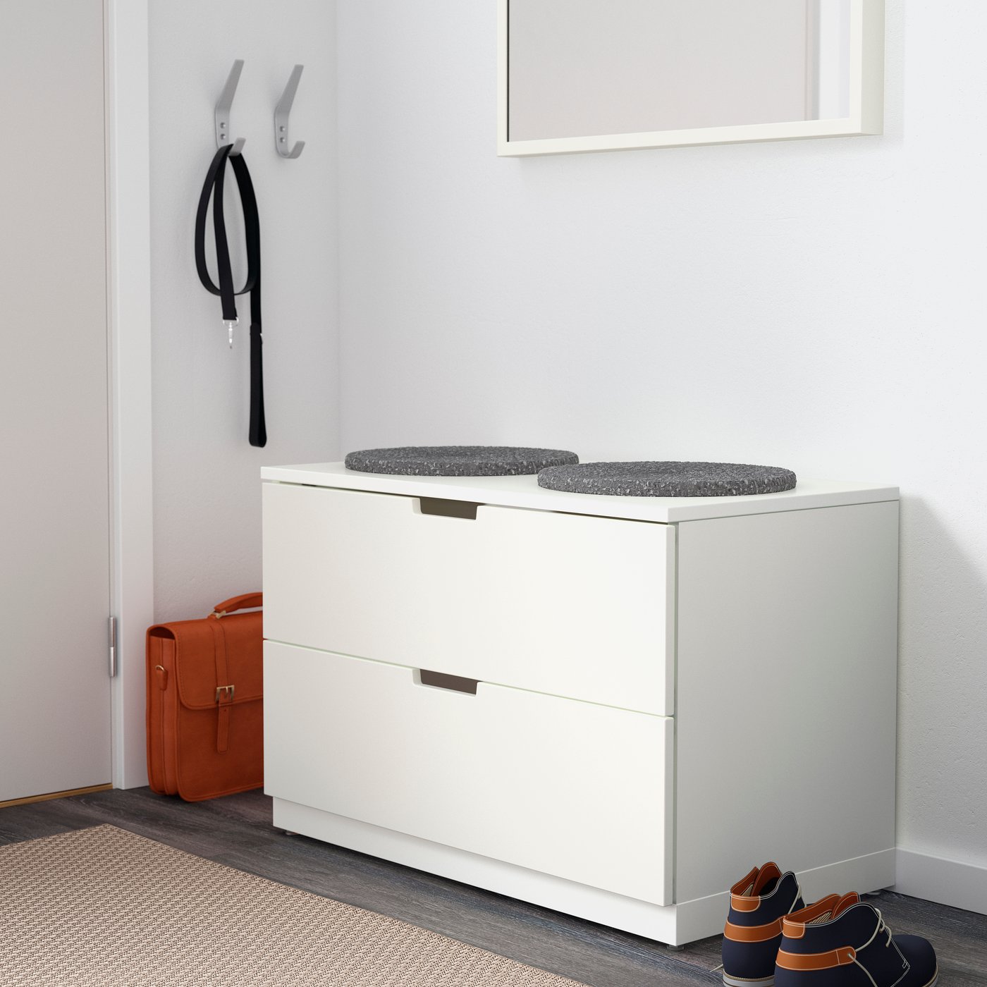 A NORDLI chest/2 drw 80x52 white in the hallway