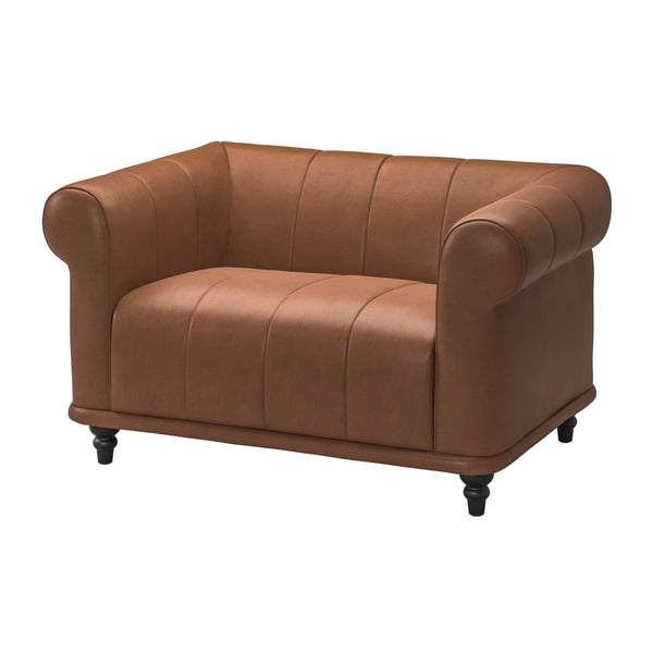 A Högalid brown/brown VISKAFORS 1,5-seat armchair