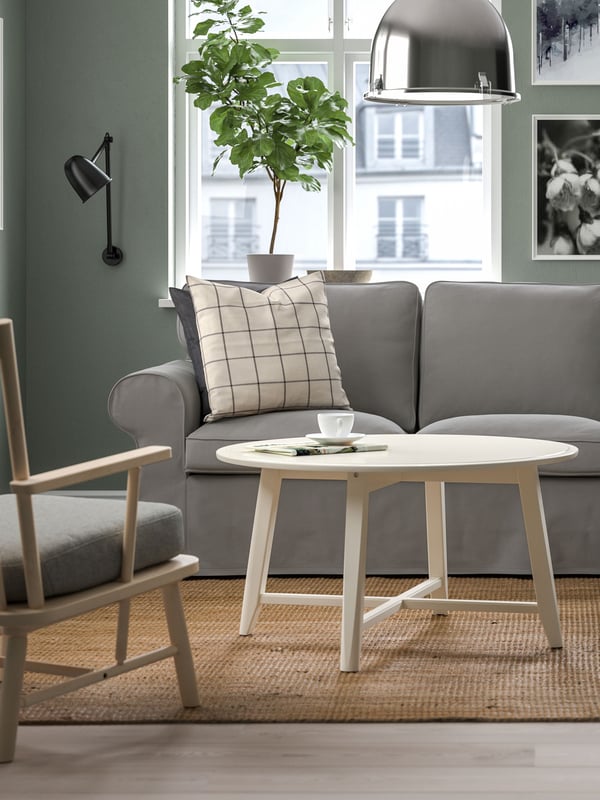 A birch/Tibbleby beige/grey PERSBOL armchair