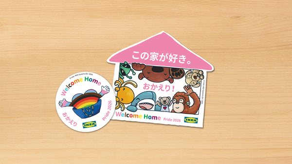 コワーカーによる手描きデザインのステッカー2種類。