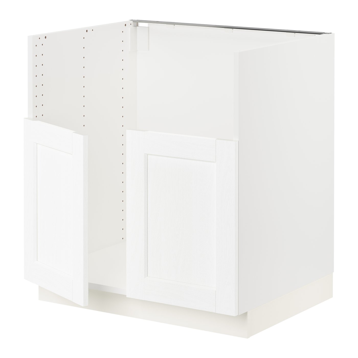 Ikea Sektion Base Cabinet For Bredsjön Double Bowl Sink, White Enköping/white Wood Effect, 30x24x30 "