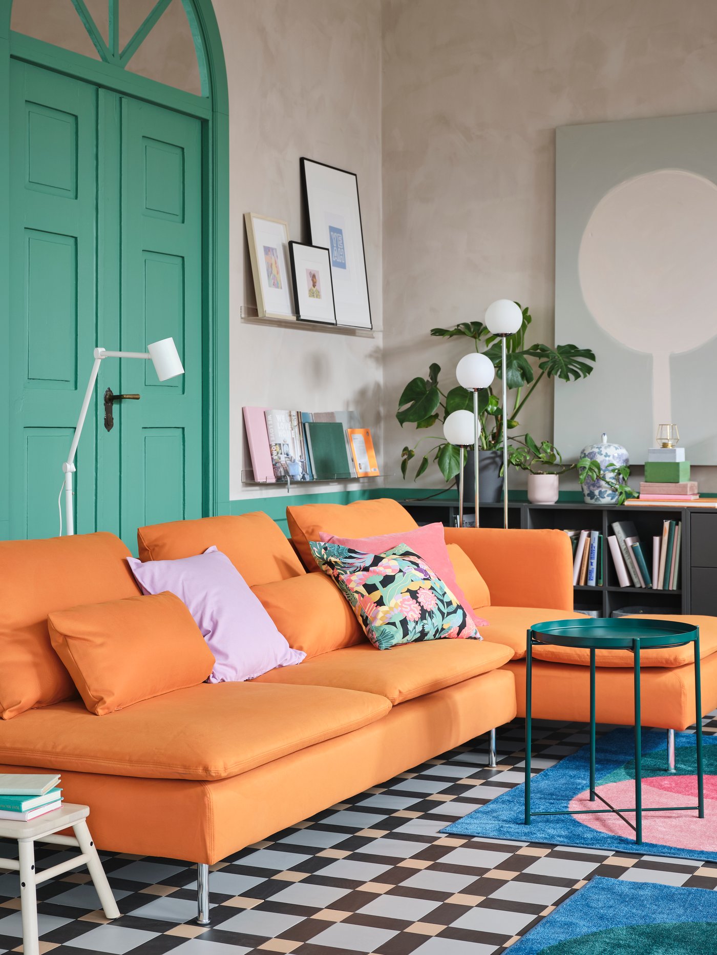A fashionable living room with flexible furniture IKEA