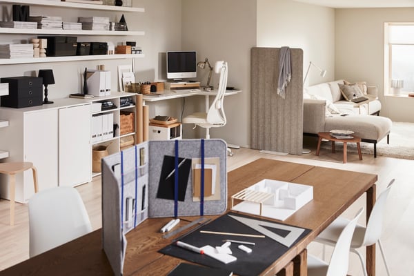 espace de travail avec séparateur
