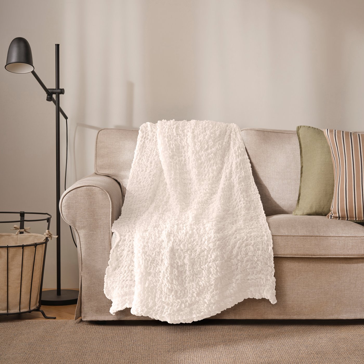 A white OFELIA throw