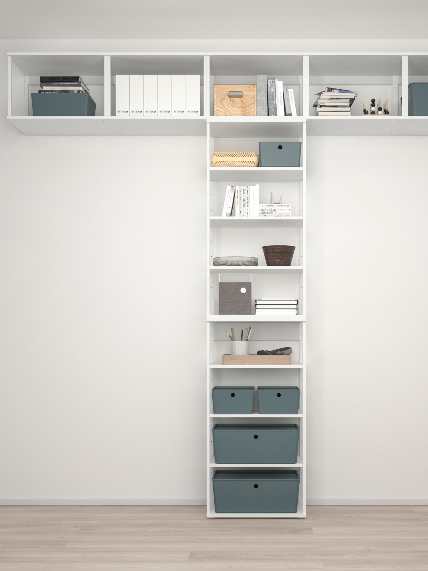 A white PLATSA open shelving unit