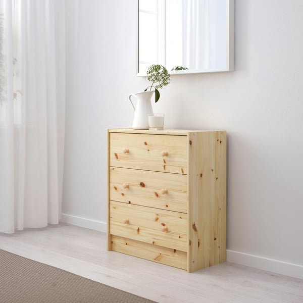 A pine RAST chest of 3 drawers