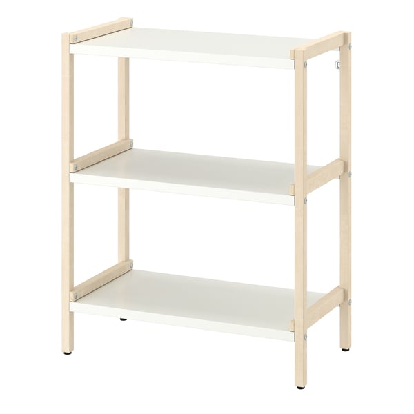 An aspen/white EKENABBEN open shelving unit in the NA