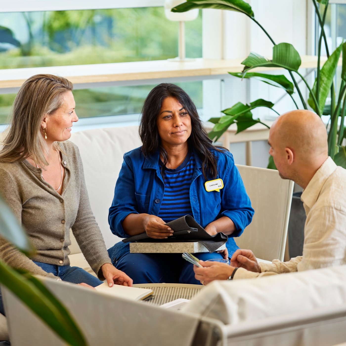 Co worker planning appointment with customer