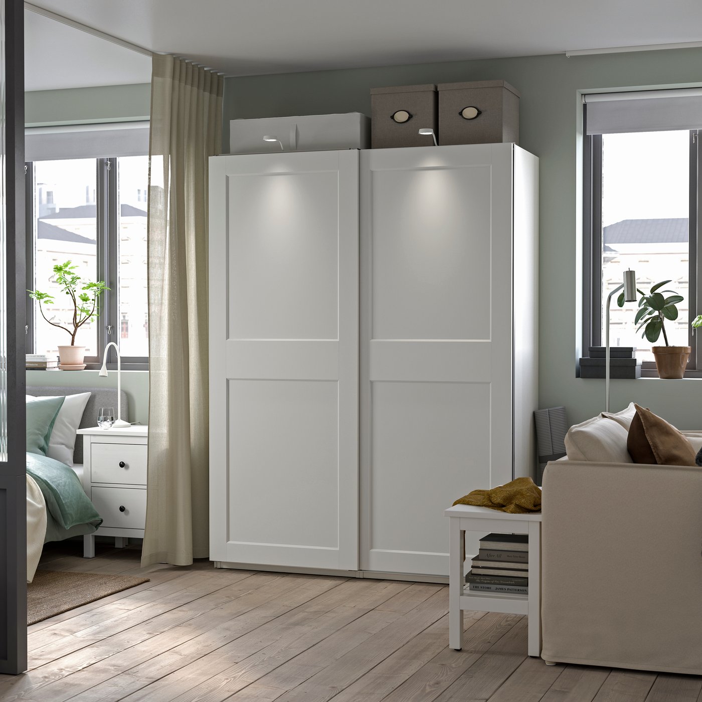 A white/white PAX wardrobe