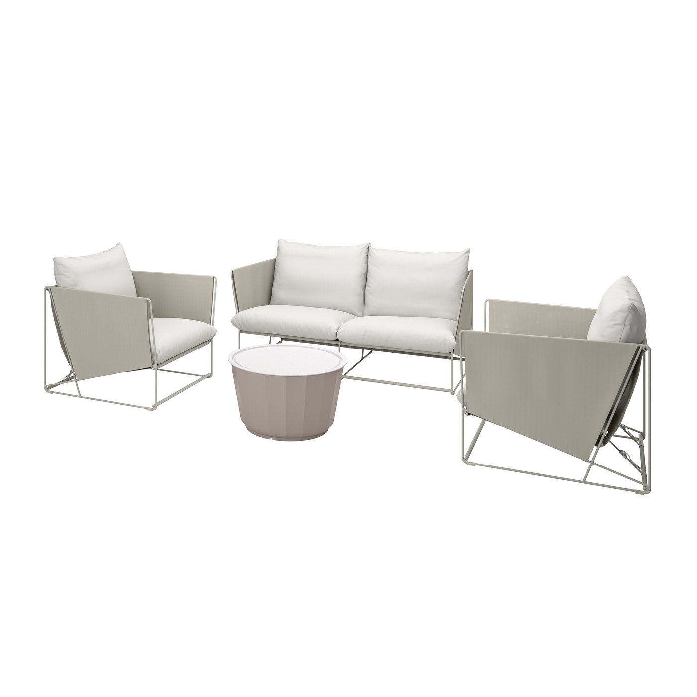 IKEA HAVSTEN / LÅGASKÄR 4-sits möbelgrupp, utomhus, beige/beige