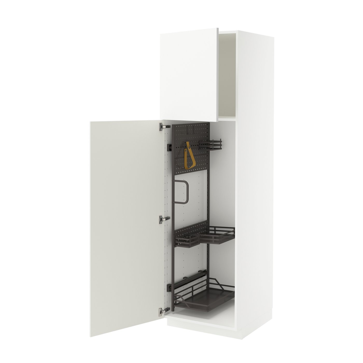 IKEA METOD högskåp med städskåpsinredning, vit/ringhult vit, 60x60x200 cm