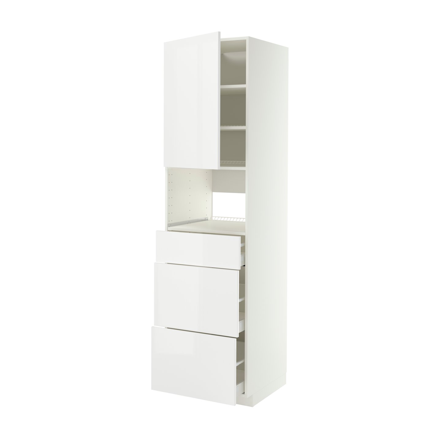 IKEA METOD / MAXIMERA högskåp för inbyggda vitvaror, vit/ringhult vit, 60x60x220 cm
