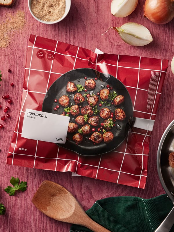 A frozen HUVUDROLL meatballs