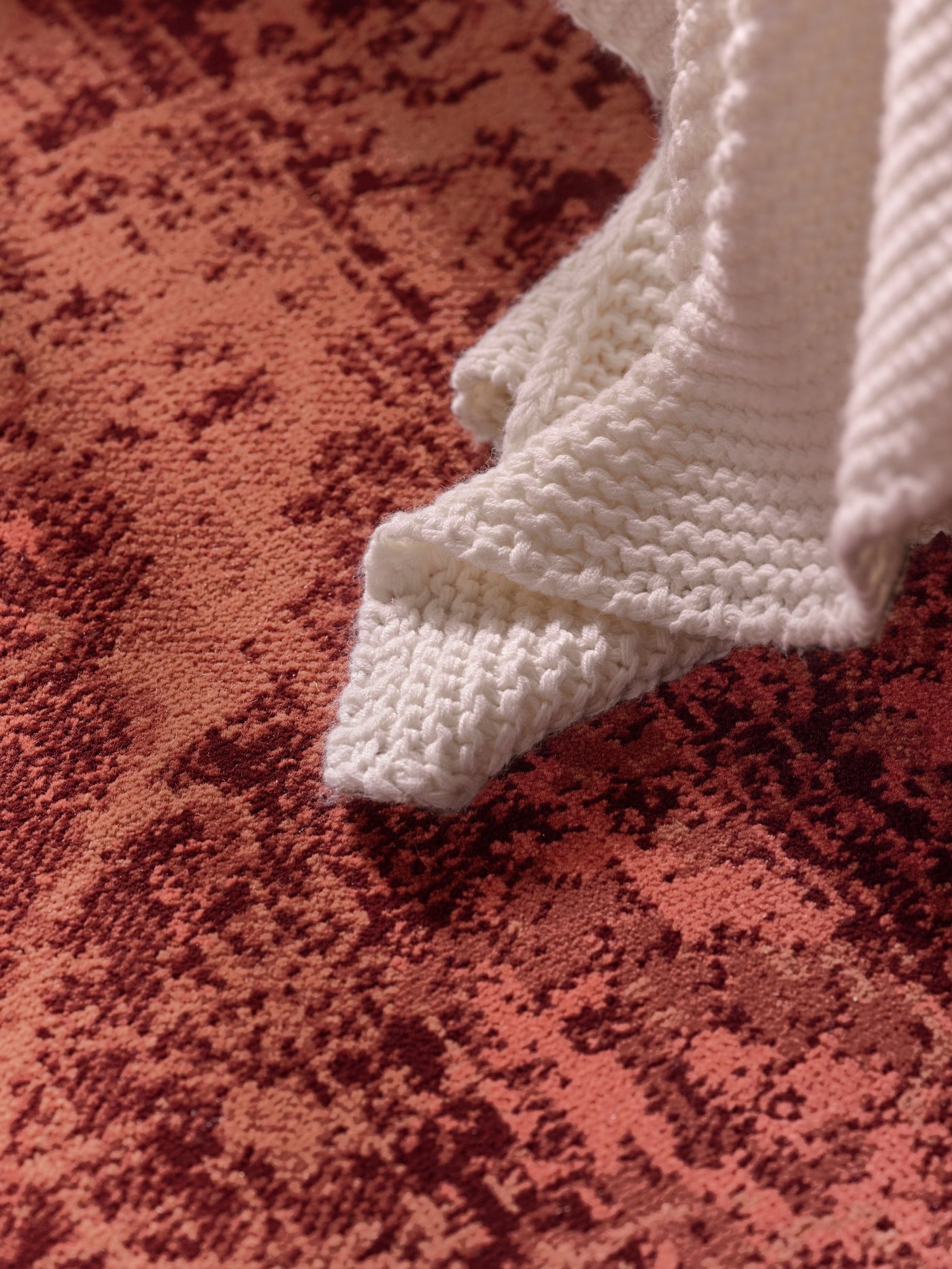 A red VONSBÄK rug, low pile