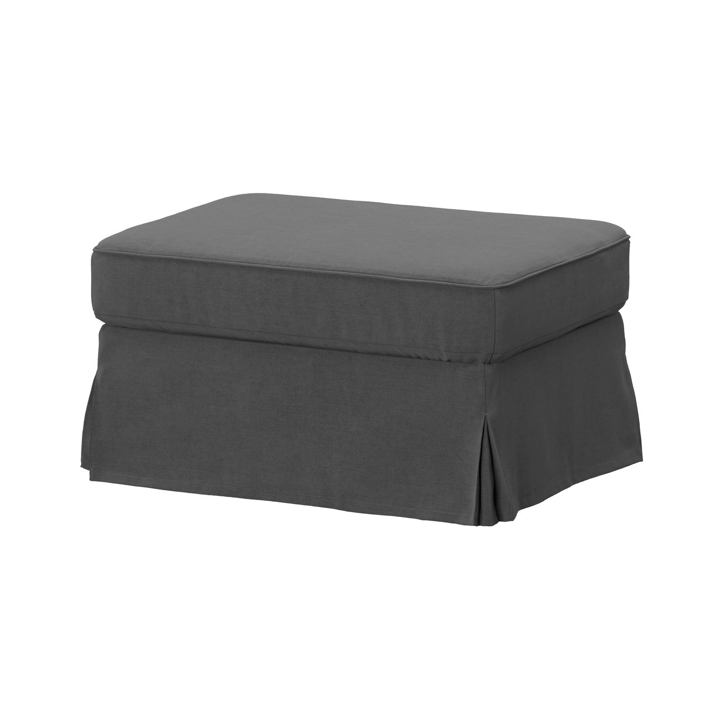 IKEA EKTORP fotpall med förvaring, tallmyra mellangrå