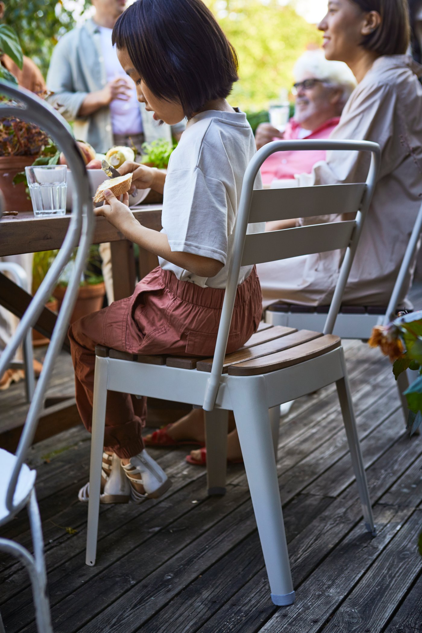 An in/outdoor beige/acacia NORRMANSÖ chair, outdoor