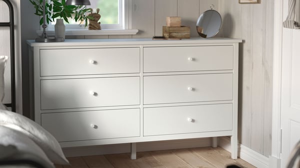 A white/anchor/unlock-function GULLABERG chest of 6 drawers