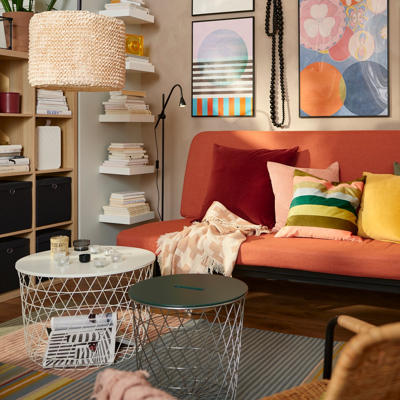 A handmade multicolour/stripe pattern BUDDINGE rug, flatwoven