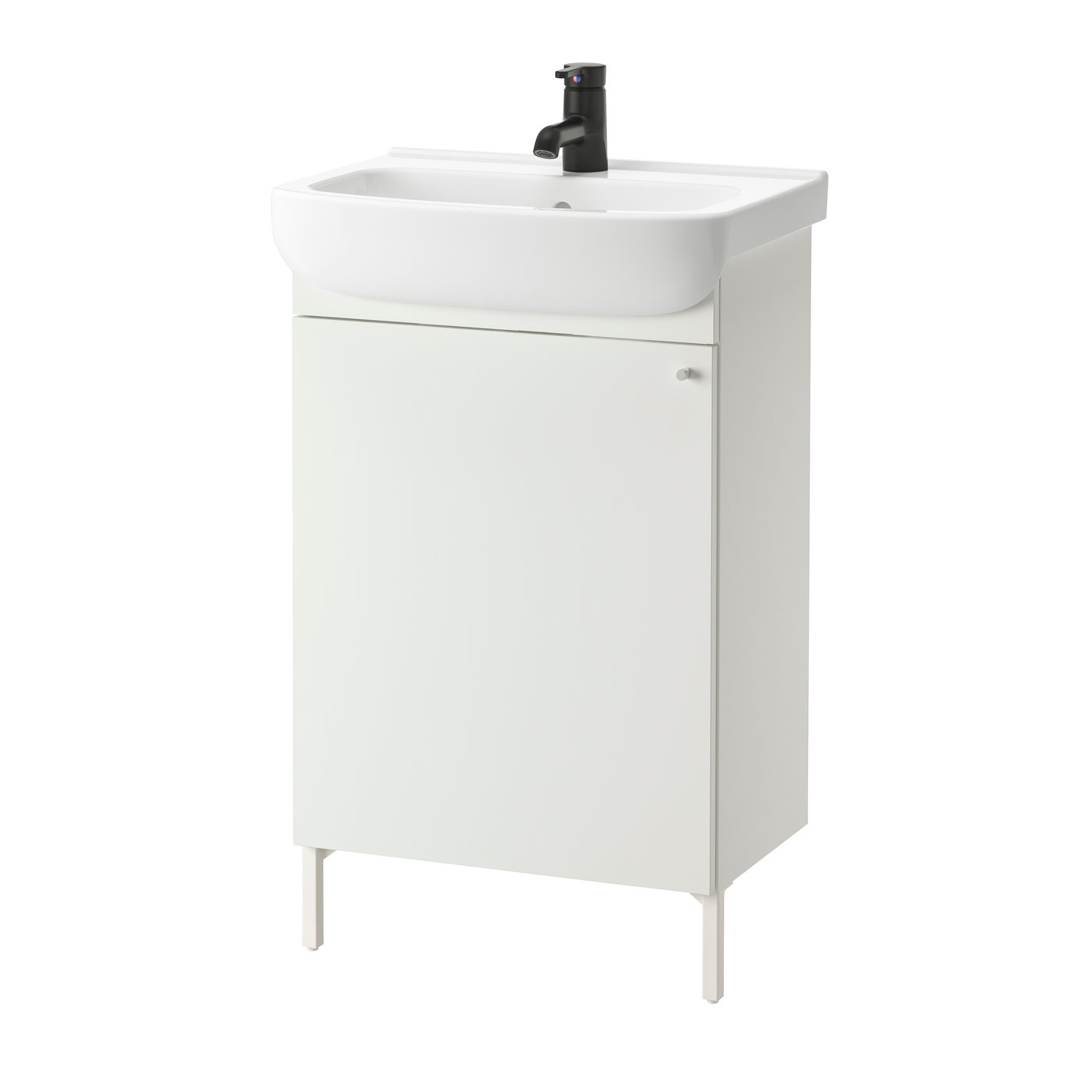 IKEA - NYSJÖN / BJÖRKÅN allaskaluste, ovi/pesuallas/hana, valkoinen