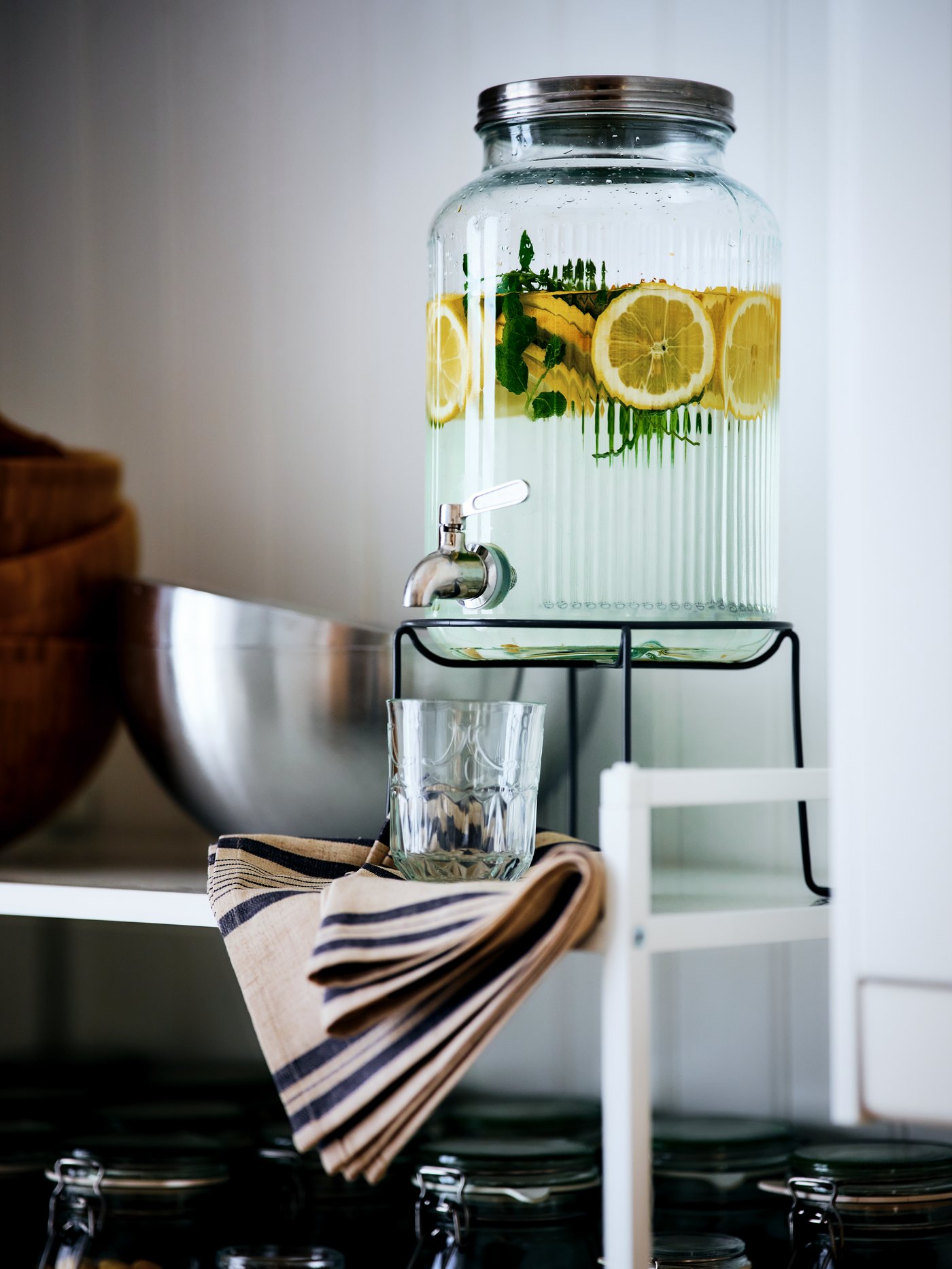 A stainless steel BLANDA BLANK serving bowl in the kitchen