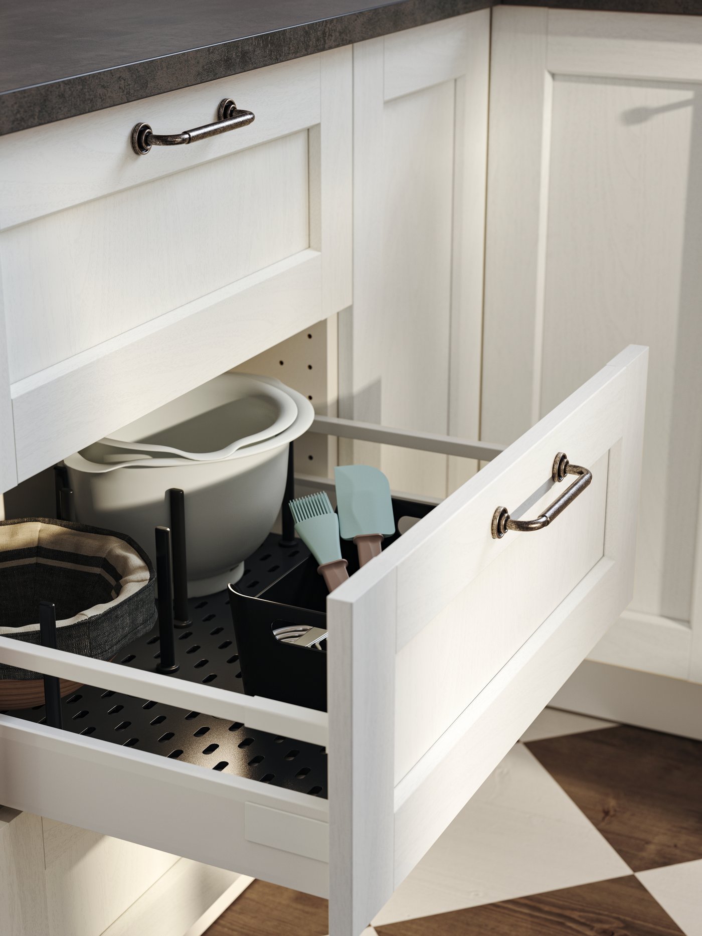 A white VISPAD mixing bowl in the kitchen
