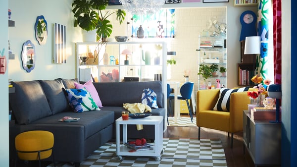 FRIHETEN sofa in a small living room.
