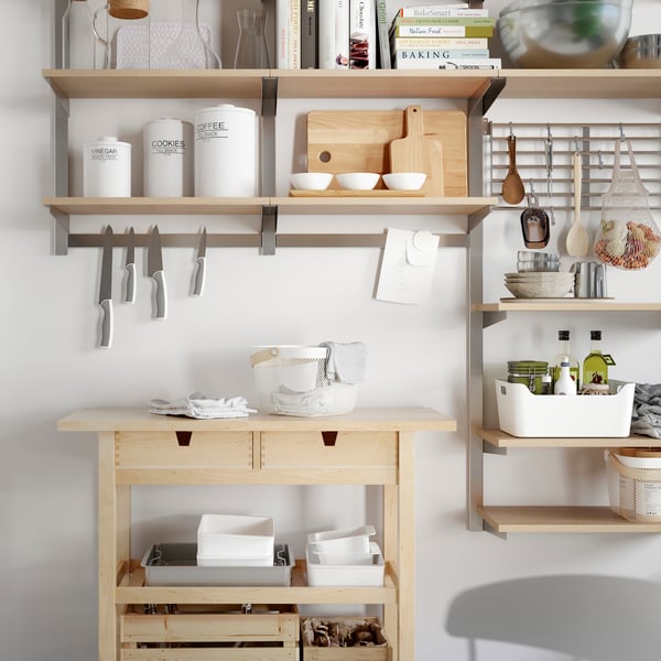 A stainless steel KUNGSFORS magnetic knife rack