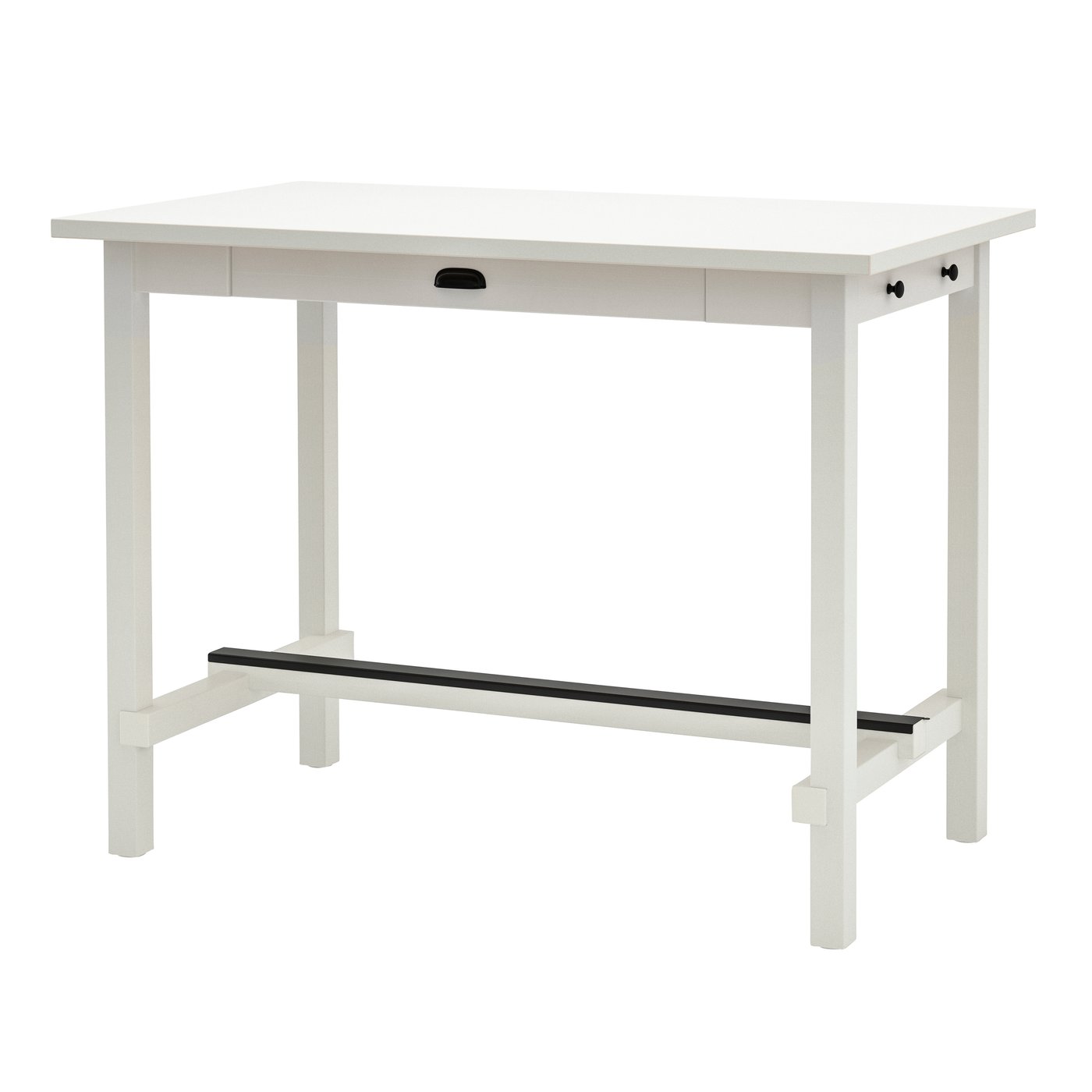 IKEA NORDVIKEN barbord, vit, 140x80x105 cm