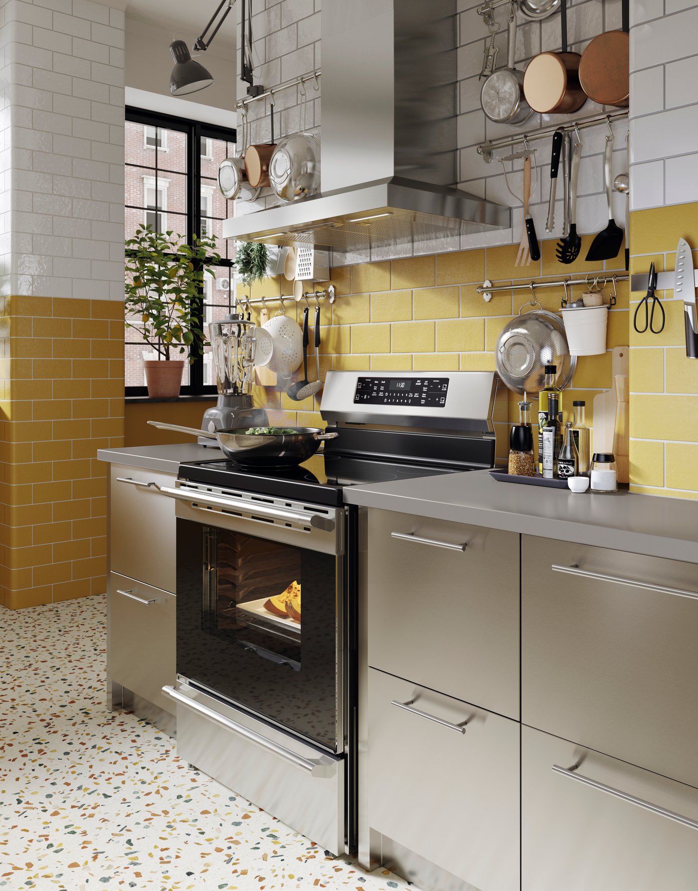 A stainless steel VINSTGIVANDE wall mounted extractor hood