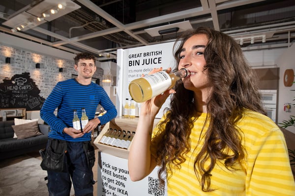 Co-workers trying 'Great British Bin Juice'
