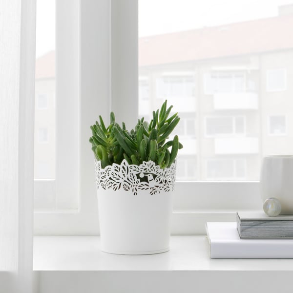 A white SAMVERKA plant pot