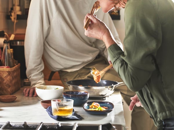 A stainless steel/non-stick coating IKEA 365+ frying pan