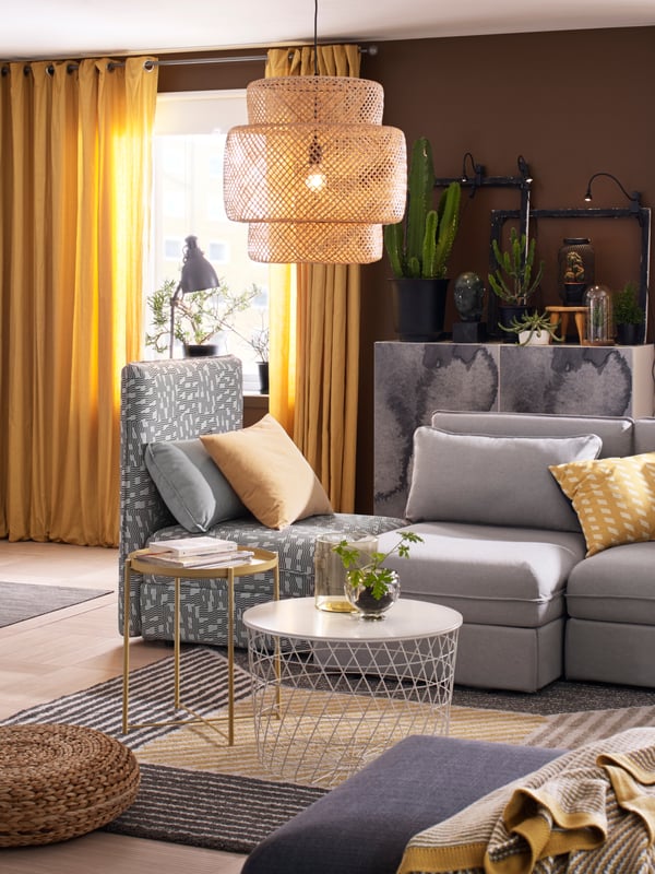 A banana fibre ALSEDA stool in the living room