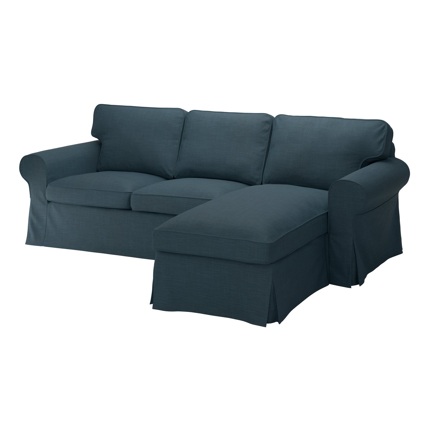 IKEA EKTORP 3-sitssoffa, med schäslong/hillared mörkblå
