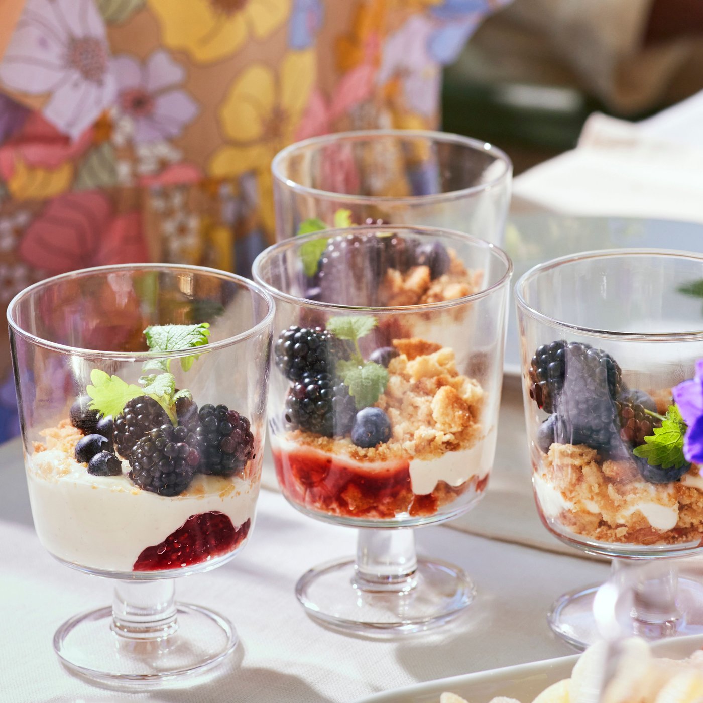 A transparent glass IKEA 365+ tumbler