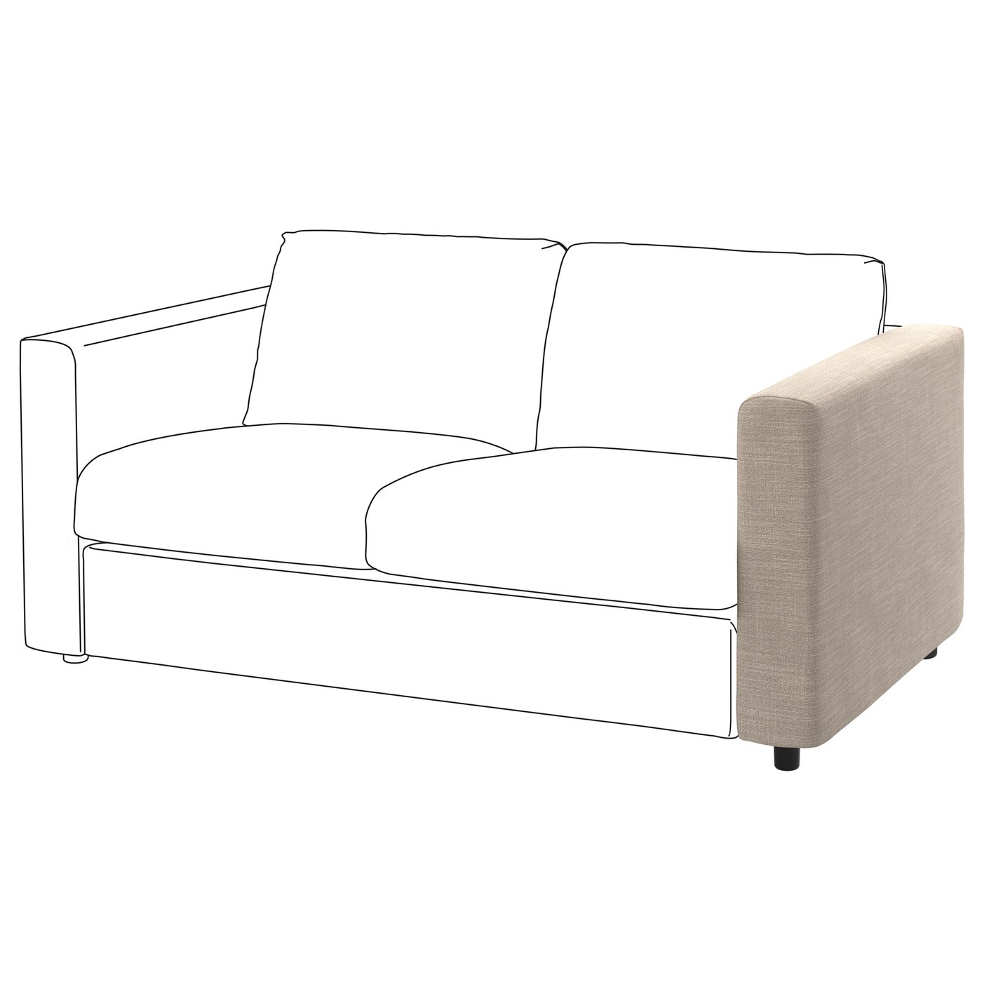 IKEA VIMLE klädsel till armstöd, hillared beige
