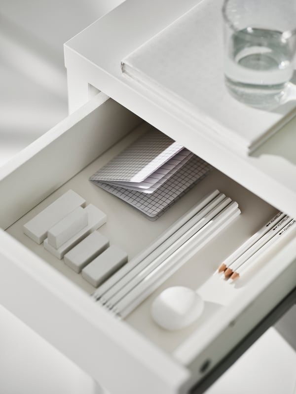 A white MICKE desk in the home office